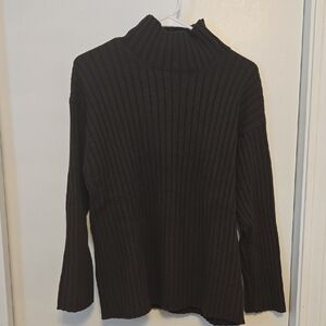 Women's Brown Ribbed Sweater